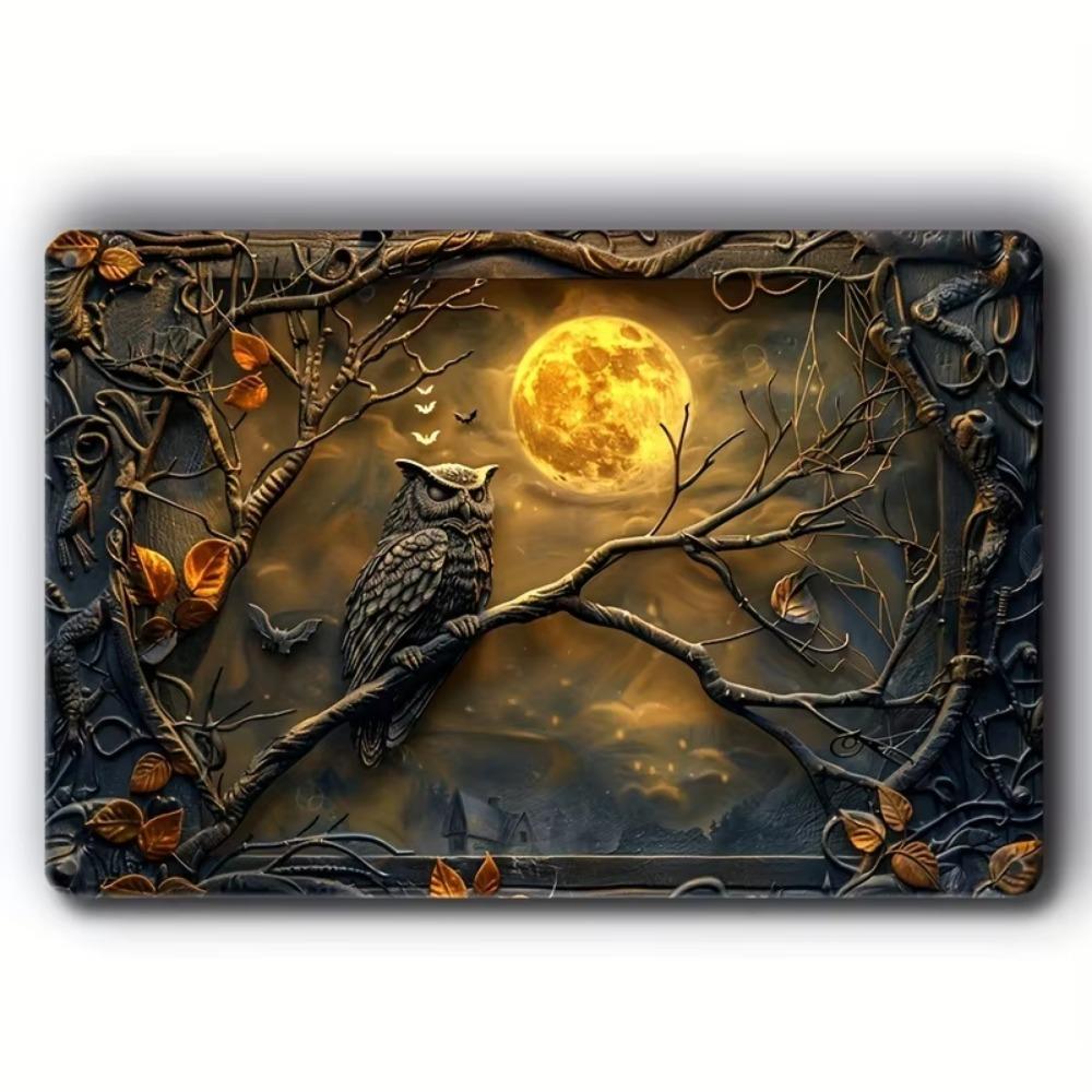 Retro Aluminum Tinplate Paintings, Coffee Shop License Plates, Round - Shaped Rural - Style Decorations for Bar Walls