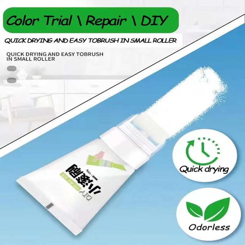100 г Белая Розовая Краска для Стен Маленькая Валик Кисть Краска Для Ремонта Внутренних Стен Ремонт Граффити На Стенах Домашнего Хозяйства Экологическая Краска