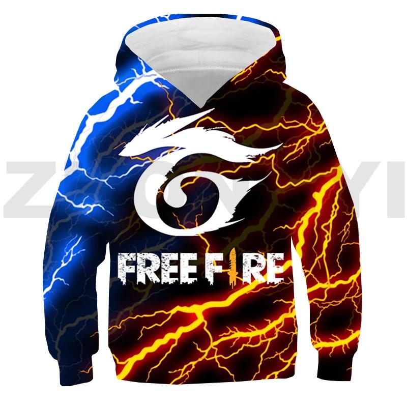 Новая толстовка Free Fire Garena 3D с капюшоном для детей Harajuku Anime Hoodie Autumn Daily Hip Hop Boys Girls Game Free Fire Oversize Sweatshirt