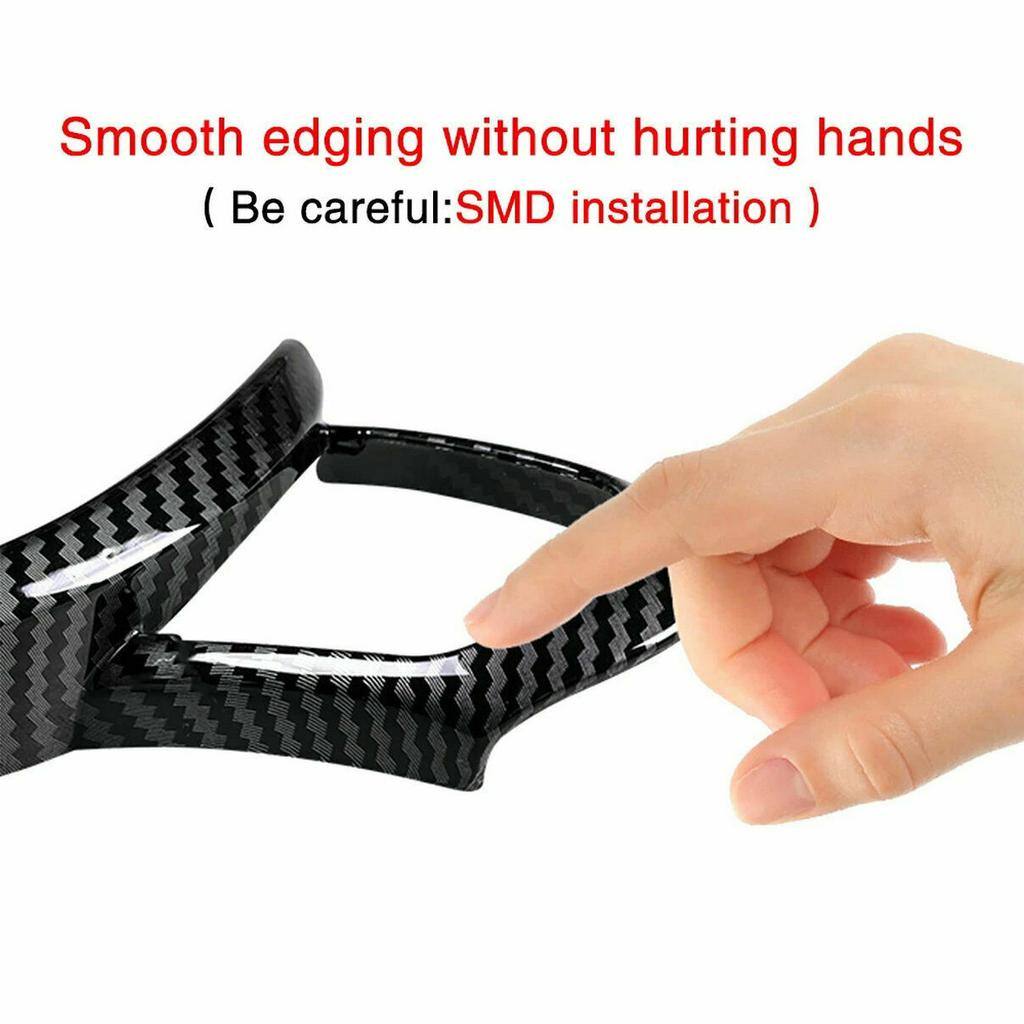 For BMW F10 F22 F30 F32 F10 M Sport Carbon Fiber Look Car Interior Steering Wheel Trim Cover Sticker Button Frame