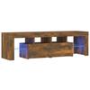VidaXL TV Cabinet with LED Lights Smoked Oak 140x36.5x40 Cm, Tv Stand, Media Cabinet, Hifi Cabinet, Tv Unit, Unit 822641