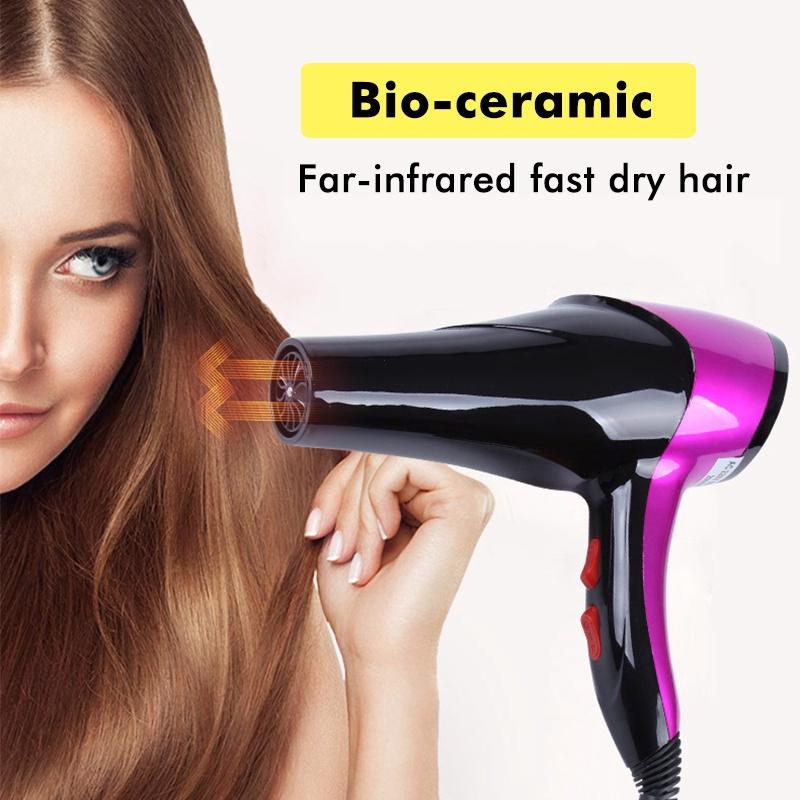 2000W Electric Hair Dryer Salon Professional 2 Speed 3 Heat Hairdressing Blow with Detachable Nozzle