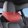 ALM1 Leather Car Seat Headrest Memory Foam Comfort High-end Neck Pillow For Tesla Model 3 Y S X Cybertruck Juguete 2025 Auto Interior