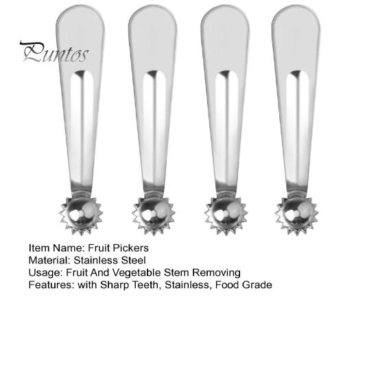 4 шт. Щипцы для фруктов с острыми зубьями из нержавеющей стали, инструмент для удаления сердцевины из клубники и помидоров, легкое удаление стеблей для мягких фруктов и овощей, кухонный гаджет
