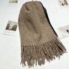 New Ins Versatile Atmosphere Solid Color Dog Tooth Edge Imitation Cashmere Scarf Thickened Large Version Scarf Shawl
