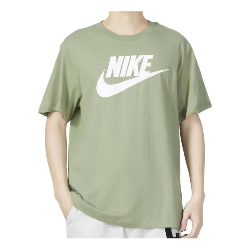 Nike T Shirts Men's Green Crew Neck Moderate Straight Fit DX1986-017