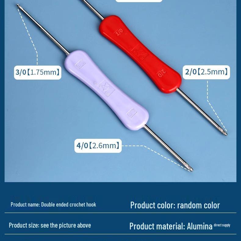 Набор двусторонних инструментов для вязания крючком и спицами: Мелкие крючки для свитеров, шапок, тапочек, сумок