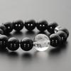 Магазин буддийских алтарей Takita Shoten Специальный браслет из молитвенных бусин, Браслет из натурального камня с черным ониксом и хрусталем с резьбой в виде дракона, Бусины 14 мм,