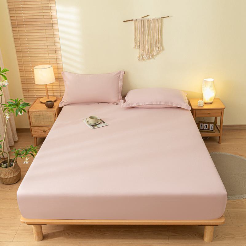 Soft and Smooth Solid Color Sanded Cotton Bed Sheet for Single and Double Beds, Offering Comfort and Protection Against Dust.