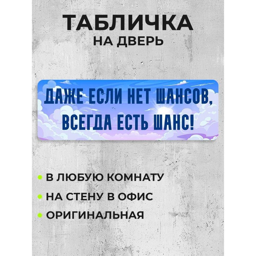 Всегда есть шанс Мотивационная металлическая табличка Наклейка на дверь офиса Настенный декор 10x40см