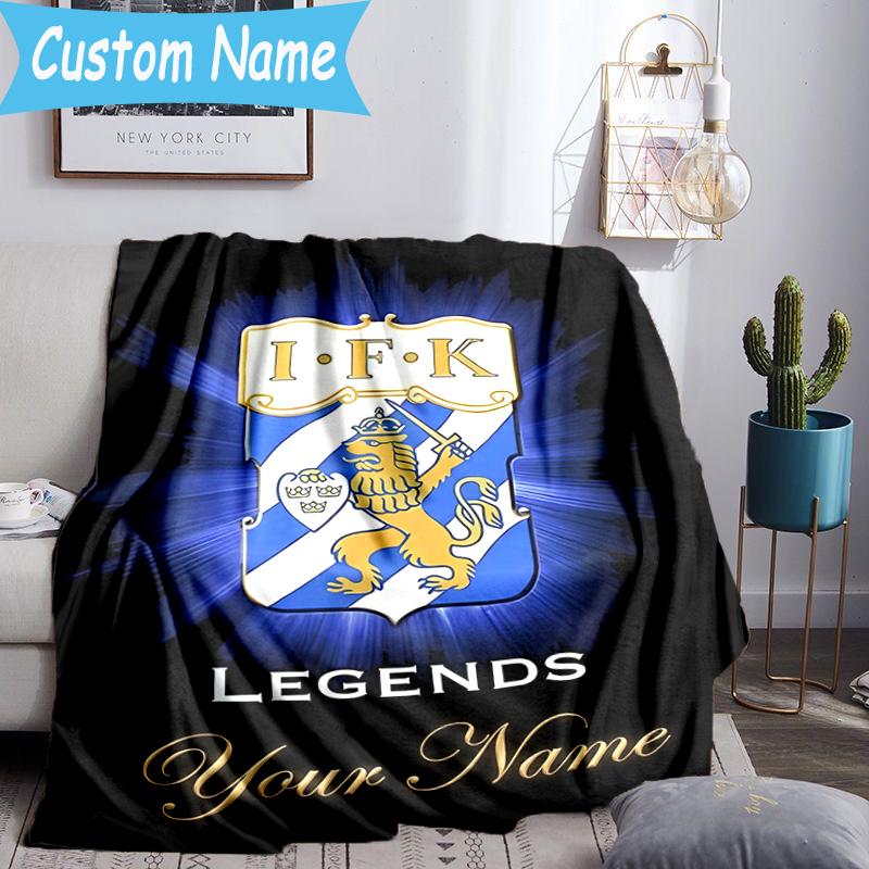 Custom Name Goteborg Crest Flannel Blanket, Use for Birthday/Holiday Gift, Soft Blanket for Sofa/Bed/Camping/Office, Home Decor