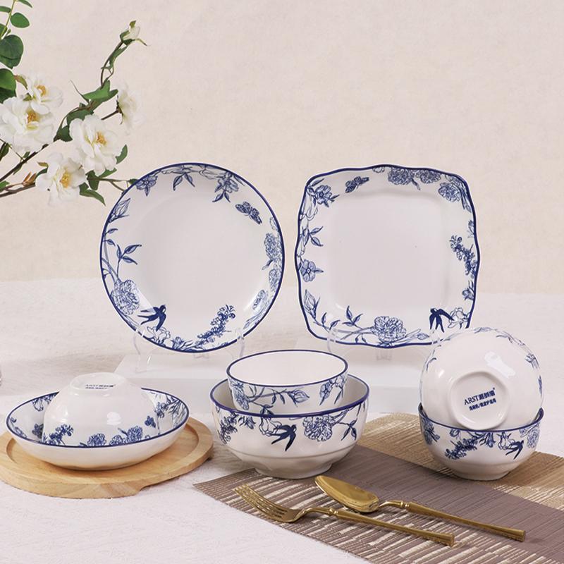 Модная керамическая тарелка в китайском стиле, изысканные тарелки с изображением бабочек и большой рыбы, домашняя посуда, изысканная десертная тарелка для послеобеденного чая