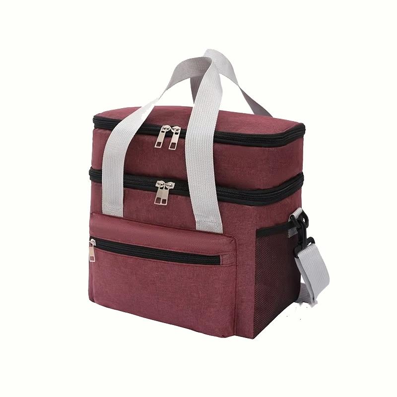 Двухслойная термосумка для ланча | Термоизолированный охладитель для еды и напитков для пикника на открытом воздухе | Сумка большой вместимости выдерживает вес 15 кг