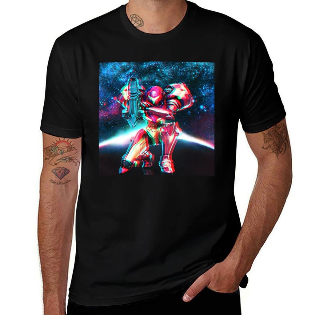 Neon Lights Varia Suit Samus Aran Tshirt Simple Print Design Tshirt