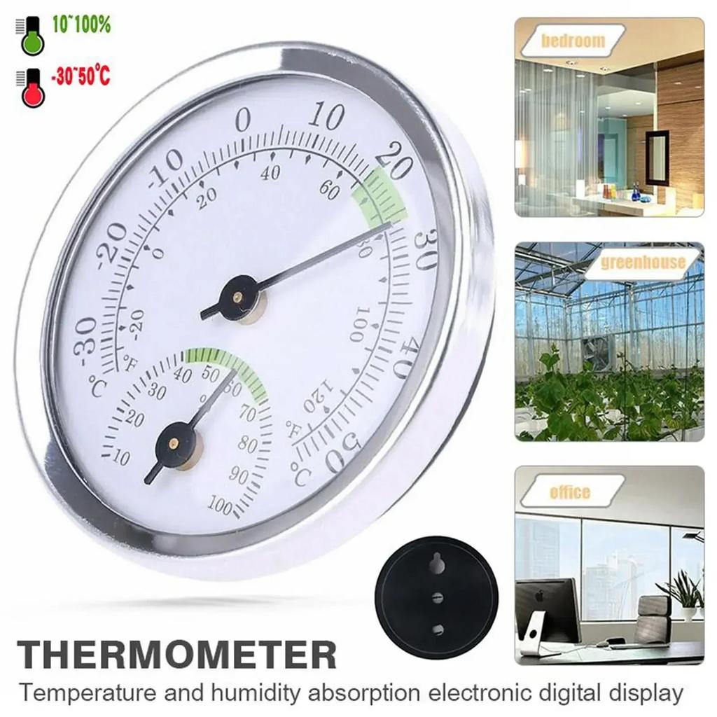 Dual Display Electronic Thermometer Hygrometer - Analog & Digital for Indoor Climate Control