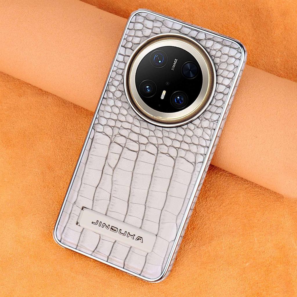 For Huawei Mate 70 Pro Plus Electroplated Crocodile Texture Leather Magnetic Phone Case Shell Mate 60 Pro+ Bracket Stand Cover