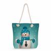 Snowman print thick rope single-shoulder beach bag 7310 KTB
