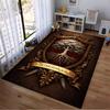 "Tree of Life Crest Print Carpet with Banner 'As the Oak Stands'" Suitable for use as an anti-slip for living room bedroom sofas
