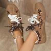 Fashion Women's Shoes Vintage Leopard Print Flat Heel Sneaker Women 2025 Patchwork Lace Up Tennis Shoes Woman Light Non Slip Sport Shoes