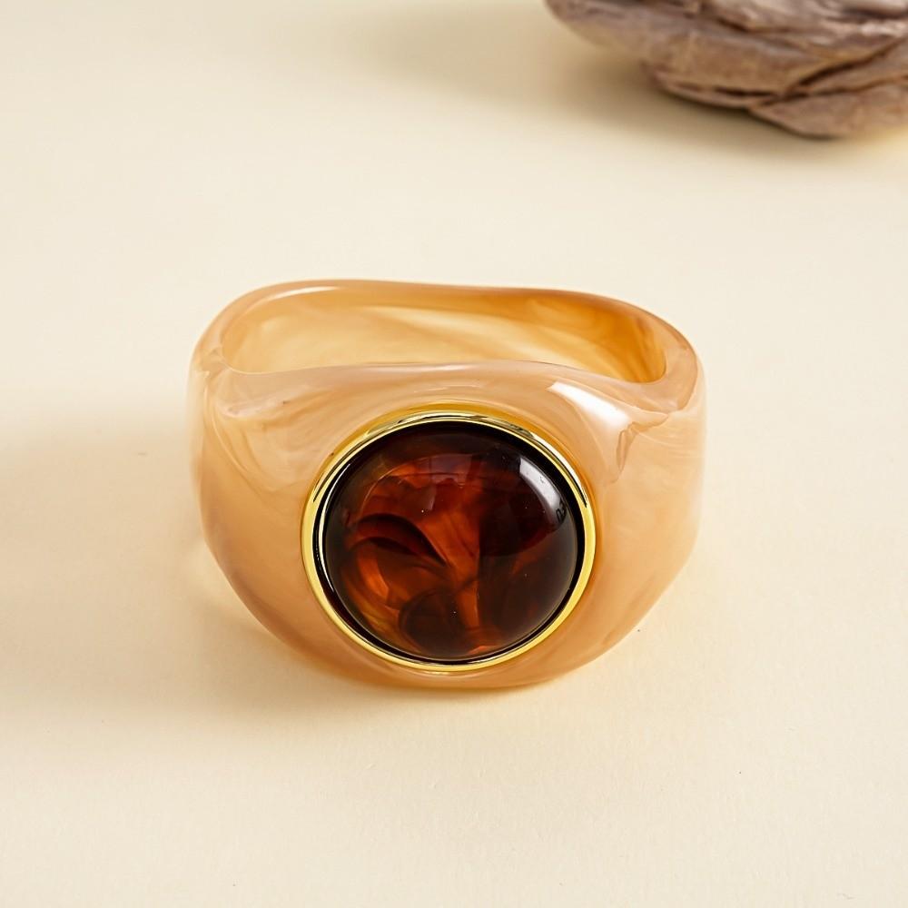 Europe American Style Acrylic Bangle Smudging Retro Hand Ring Cute Irregular Wide Bracelet Girls