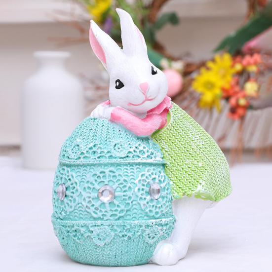 Украшения в виде пасхальных кроликов, милые расписанные вручную фигурки кроликов из смолы, переносные украшения для пасхальных яиц, Пасха