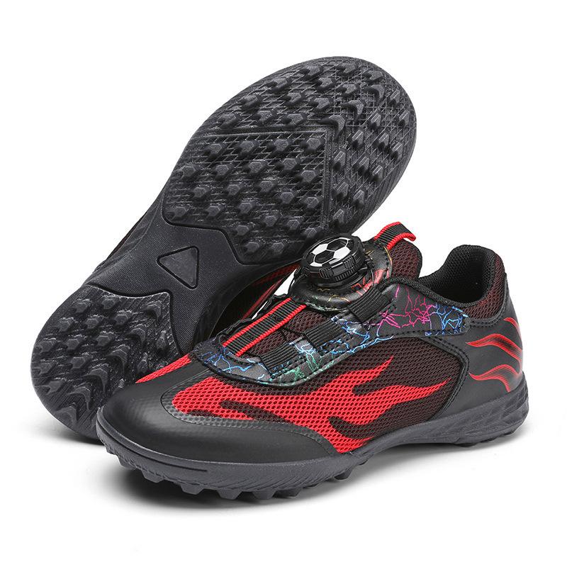 Men'S And Women'S Button Broken Sports Mesh Training Competition, Rotating Sneakers, Primary School Students Shoelaces, Football Shoes, No Nails