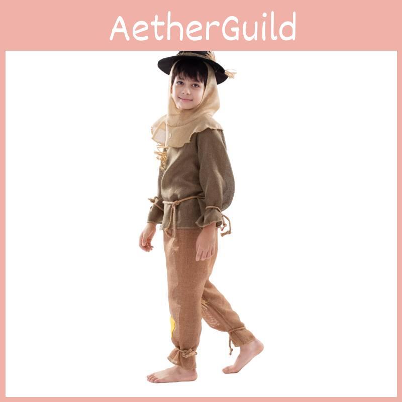 Яркий Зеленый Костюм Страшилы из Волшебника Изумрудного Города Идеально Подходит для Детей