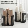 Paper Cup Holder Rotating Tray Cup Storage Dispenser with 3 Compartments Plastic Coffee Cup Organizer for Countertops Kitchen Coffee