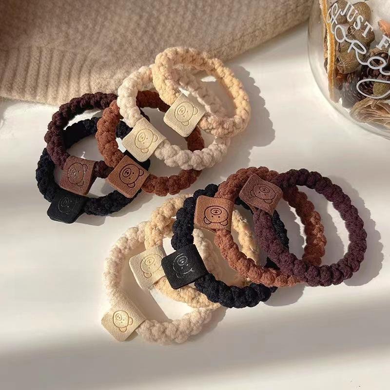 Милые эластичные плюшевые резинки для волос для девочек - детские резинки для волос и аксессуары на осень/зиму