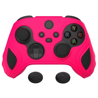 Силиконовый чехол для PlayVital Xbox Series, мягкий резиновый чехол для Xbox Core с защитой для большого пальца, версия Black Bright, двухцветный, противоскользящий, X/S