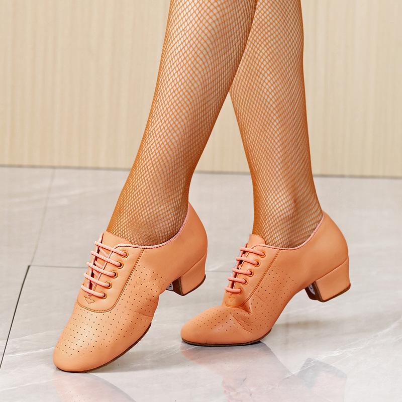 Interior Soft Bottom Leather Dance Shoes Woman Ladies Modern  Jazz Latin Sneakers Breathable Female Dancing Fitness Sport Shoes