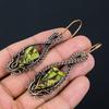Copper Green Turquoise Handmade Copper Wire Wrap Earring 2.95 N9U23
