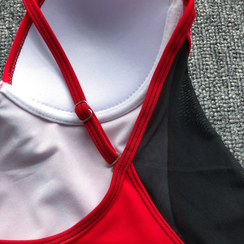 Женский сплошной цвет цельный купальник сексуальный сетчатый купальник бикини