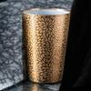 Transparent Chrysanthemum Wooden Made in Japan J-kitchens Ultra-Thin Tumbler, Gold, Design, Box, 370ml,
