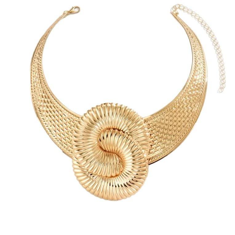 Vintage Geometric Twisted Thread 8 Digital Flower Collar Personality Exaggerated Corrugated Women's Necklace