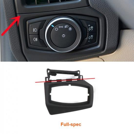 1x Matte Black Car Headlight Button Frame Replace Part For Ford Focus 15 16 17