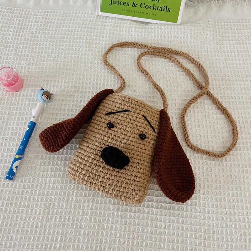 Adorable Cute Dog Plush Crossbody Bag For Kids Stylish Fall Fashionable Purse