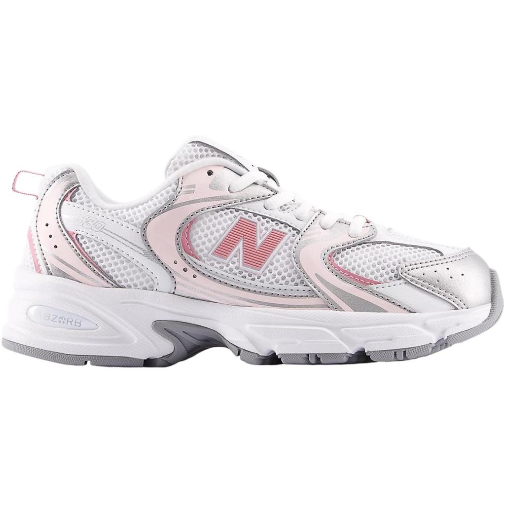 New Balance NB 530 Дышащая поддержка Низкие детские кроссовки для бега Белый/Розовый/Серебристый Унисекс GR530EC