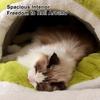 Winter Enclosed Cat Sleeping Bag Kitten Pet Calming Nest Self-Warming Fluff Covered Cave For Home Anxious Cats