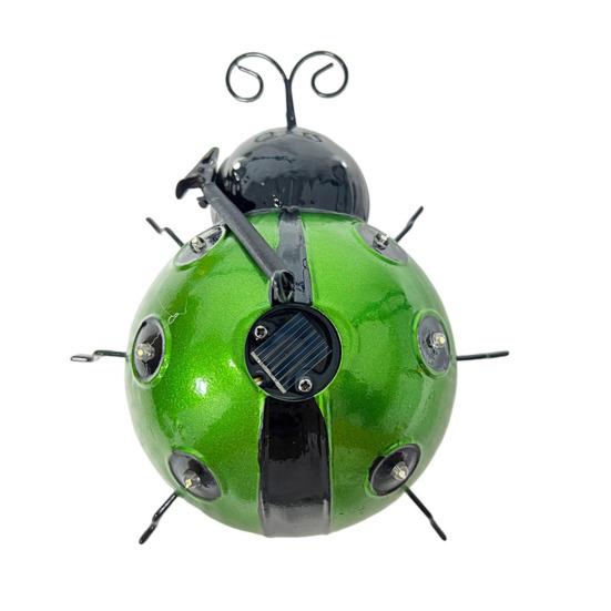 Садовая статуя божьей коровки, светильник на солнечной энергии, светодиодный декоративный светильник из кованого железа, ландшафтный светильник для двора