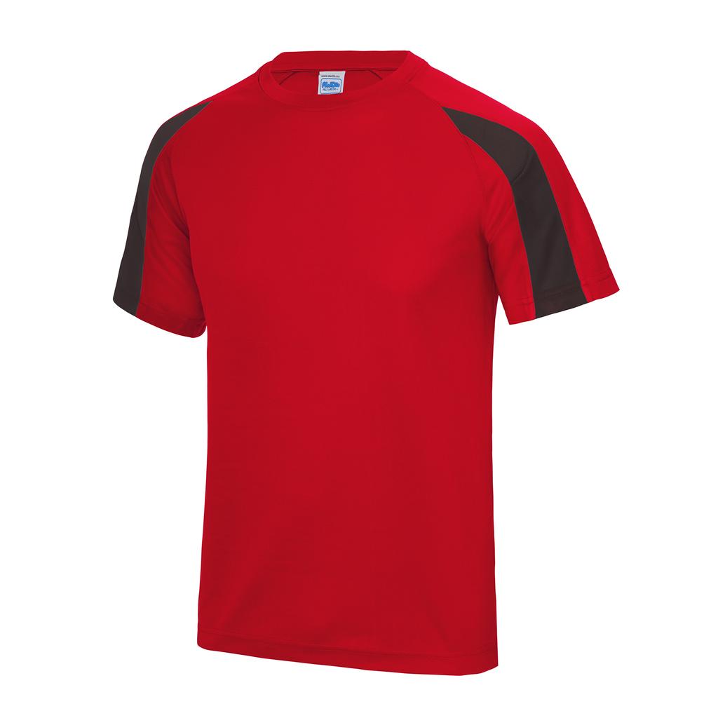 Just Cool Mens Contrast Cool Sports Plain T-Shirt