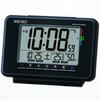 Seiko Clock Digital Alarm Clock with Weekly Comfort and Humidity Black SQ775K, Radio-Controlled Alarm, Calendar, Level, Temperature, Display,