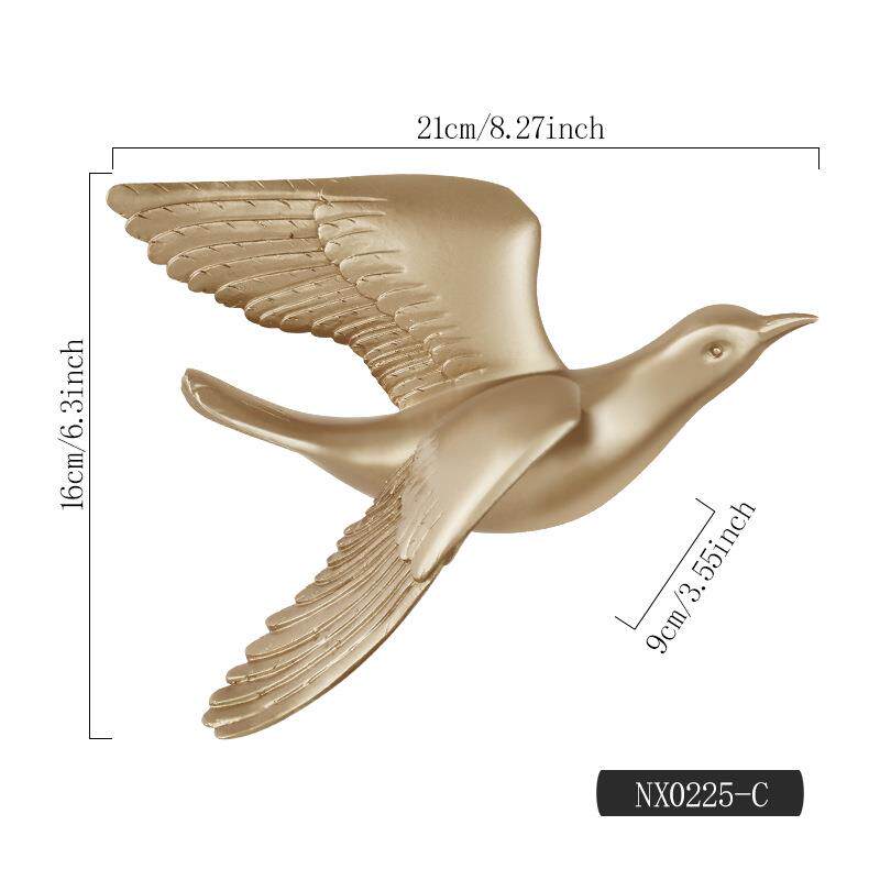 European-style Three-dimensional Bird Wall Decoration Swallow Wall Hanging Abstract Animal Ornaments Home Wall Decoration