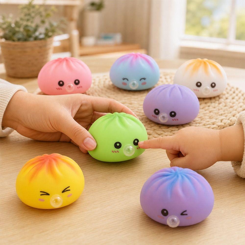 1pc with Steamer Decompression Squeeze Fidget Steamed Stuffed Bun Squishy Pinch  Relaxation Tool