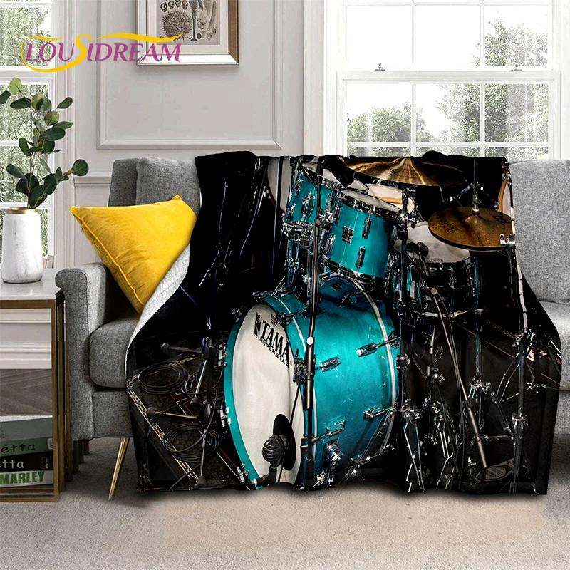Music Instruments Drum Kit Drum Set Blanket,Soft Throw Blanket for Home Bedroom Bed Sofa Picnic Travel Office Cover Child Gift