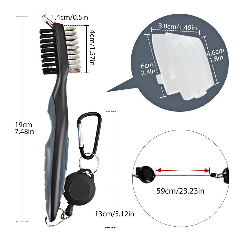 Golf Club Brush Golf Groove Cleaning Brush 2 Sided Golf Putter Wedge Ball Groove Cleaner Kit Cleaning Tool Golf Accessories 5