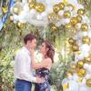 Guirlande de Ballon Or Blanc pour Anniversaire Fête Arche Ballon Guirlande Noël Fête de Fin d'Année Mariage