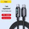 PISEN Zinc Alloy USB-C To C Digital Display Cable, 60W PD Fast Charge, 100W Compatible for Apple Devices