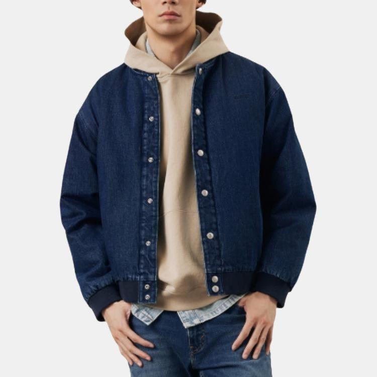 Levi's Джинсовые куртки Мужские Темно-синие С воротником-стойкой Умеренные Другие 005MZ-0001