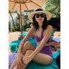 1011 new split high-waisted swimsuit for women, covering their belly and looking thin, beach vacation hot spring swimsuit for women [one piece]